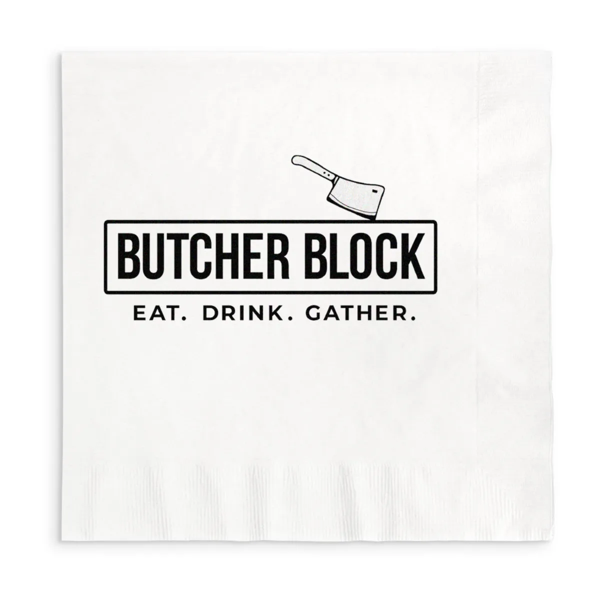 8" X 8" 3 Ply Custom Guest Napkin, White
