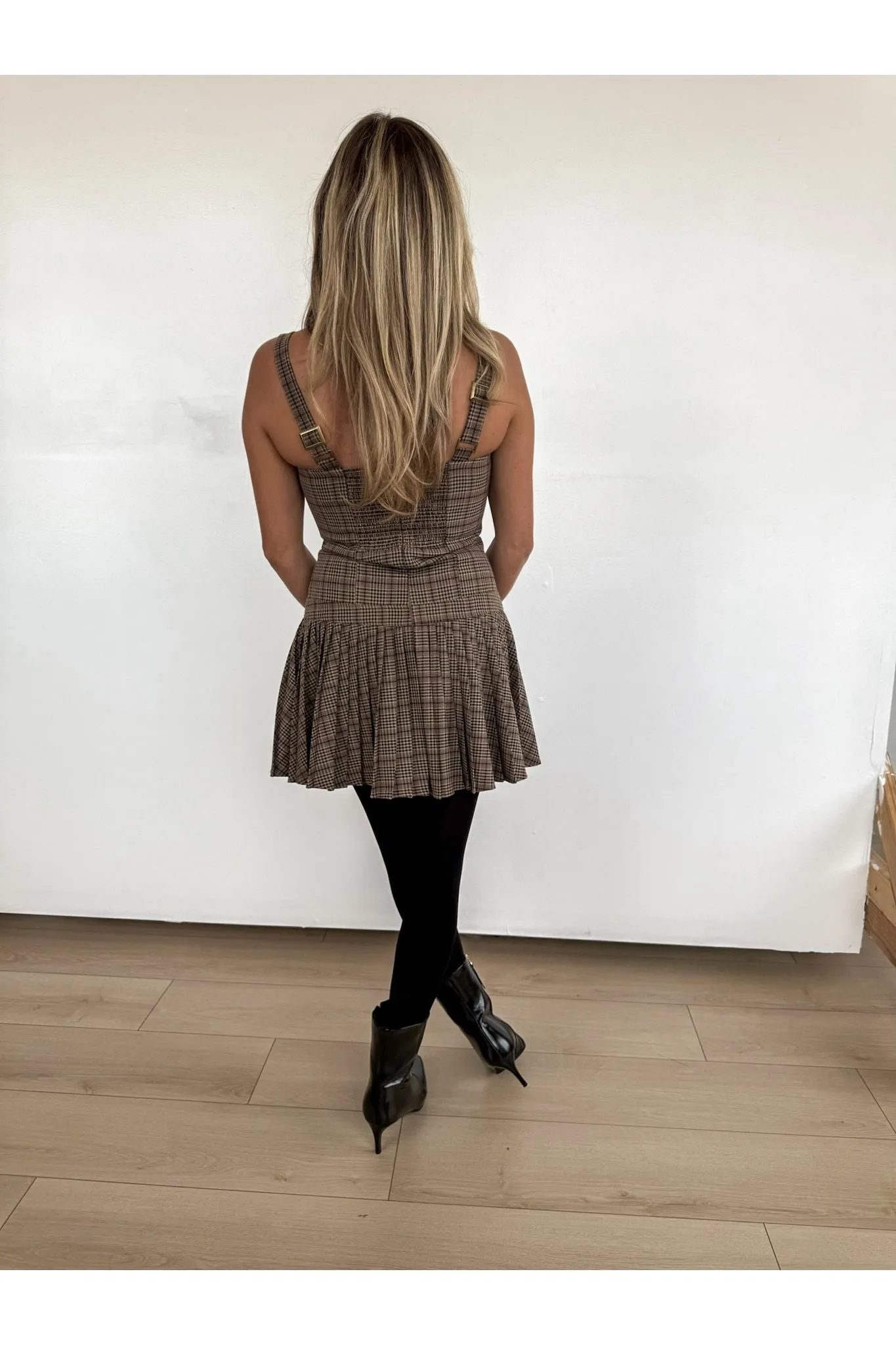 Autumn Breeze Pleated Mini Dress