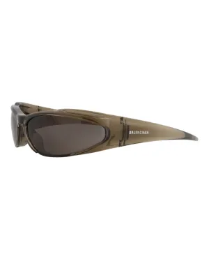 Balenciaga Shield Wrap Sunglasses Brown/Brown/Grey