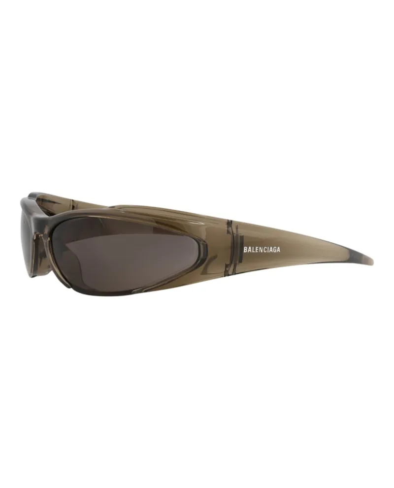 Balenciaga Shield Wrap Sunglasses Brown/Brown/Grey
