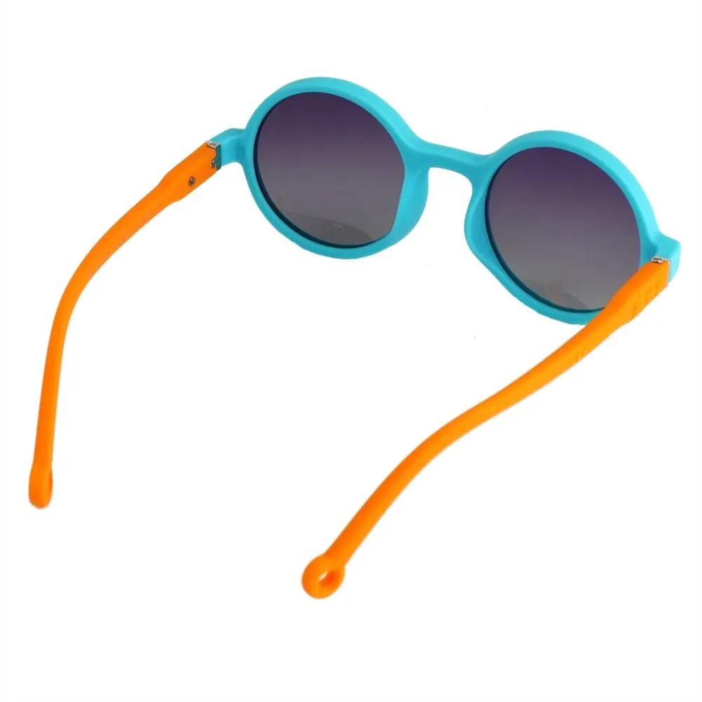 Blue Frame with Orange Arms, Anti Ultraviolet Unisex Sunglasses for Toddlers with Hardcase Storage