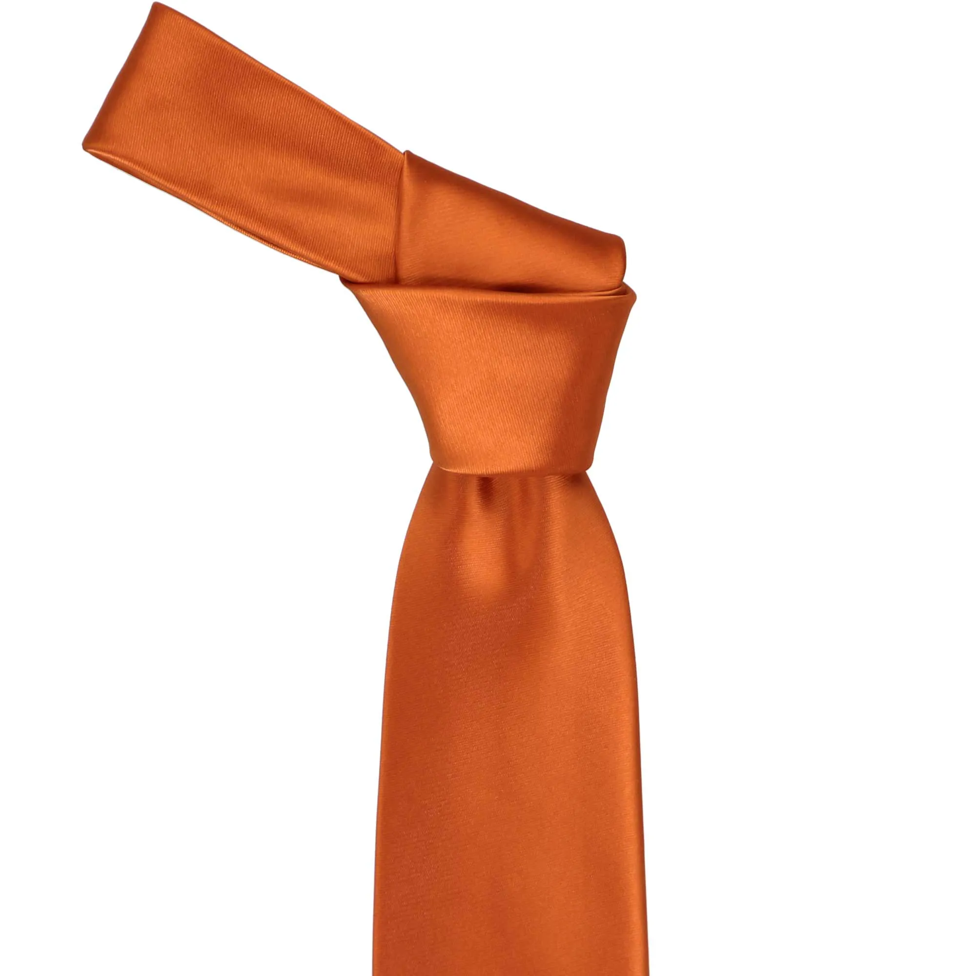 Burnt Orange Premium Solid Color Necktie