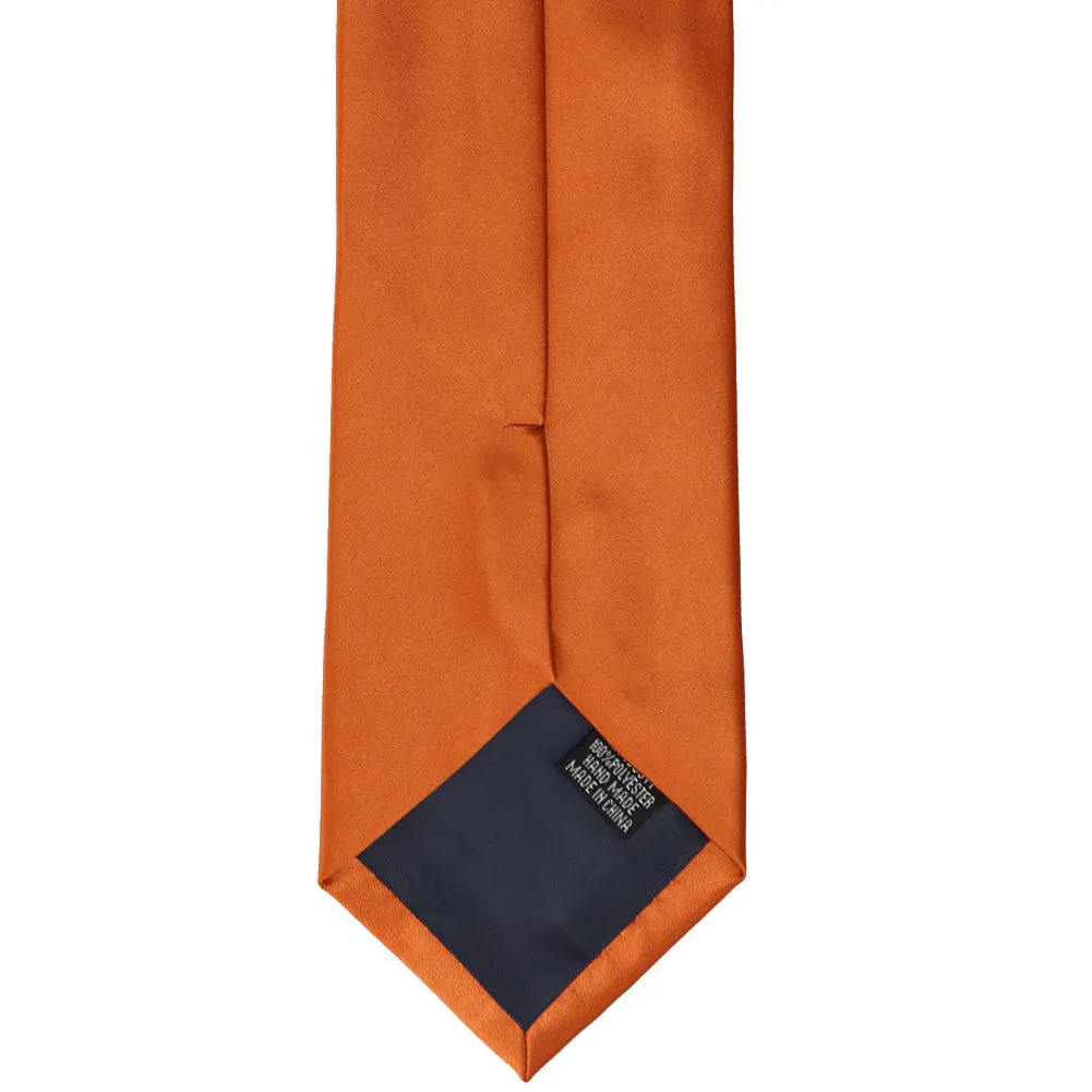 Burnt Orange Premium Solid Color Necktie