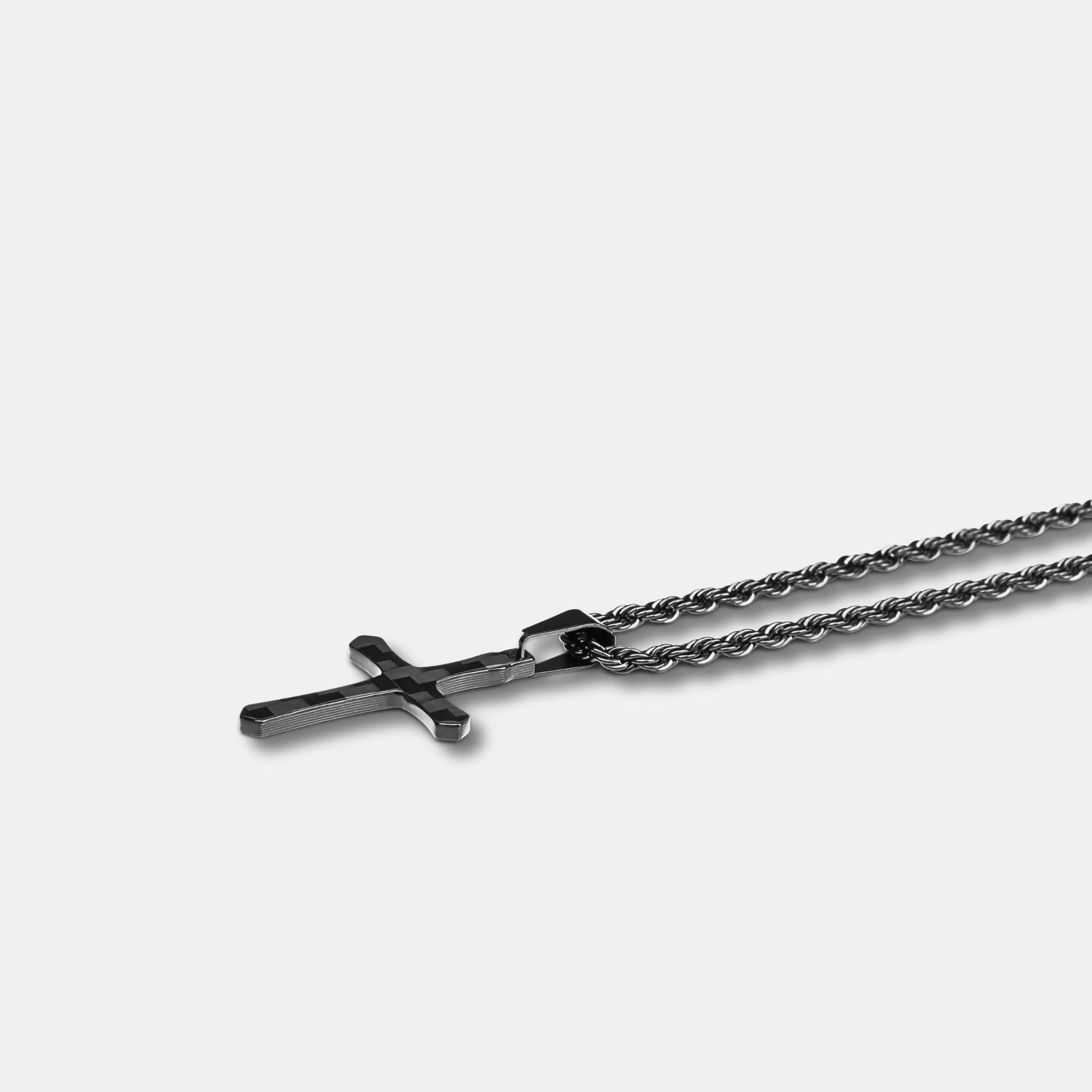 Carbon Fiber Kreuz Halskette