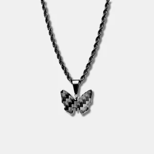 Carbon Fiber Schmetterling Halskette