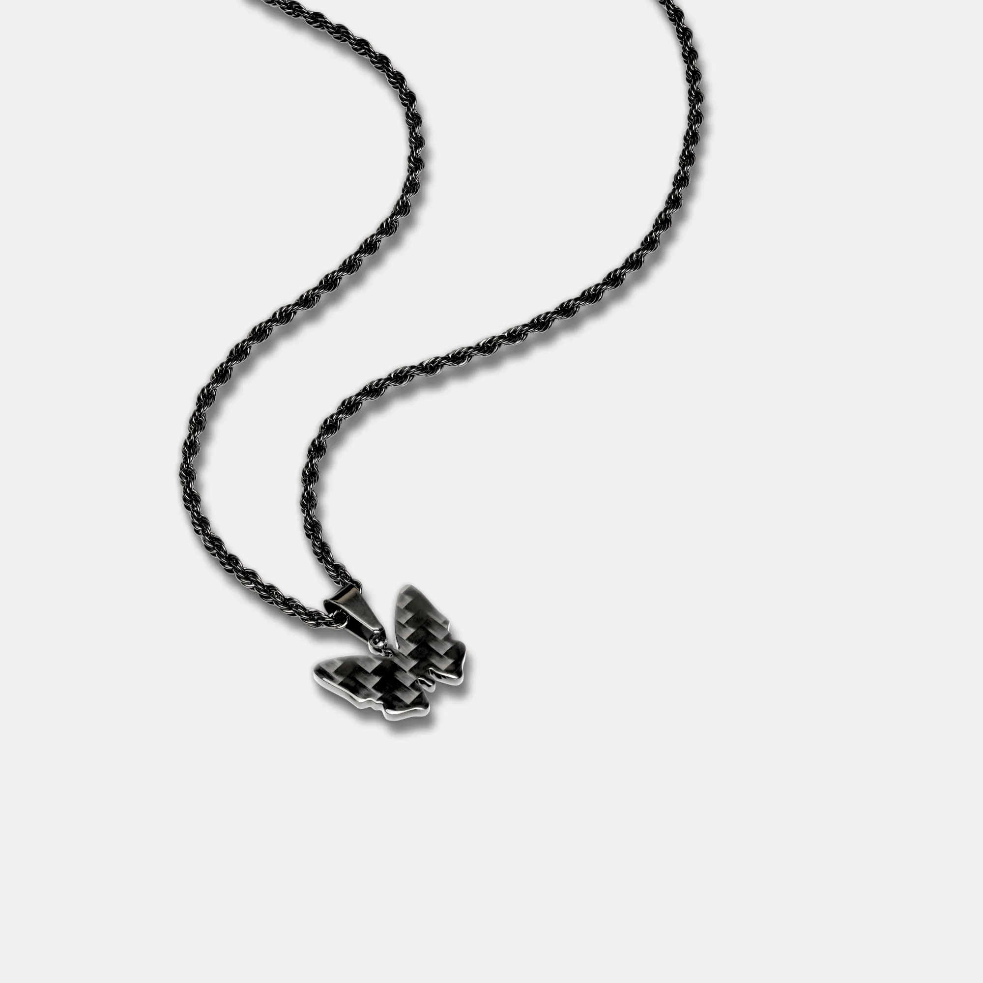 Carbon Fiber Schmetterling Halskette