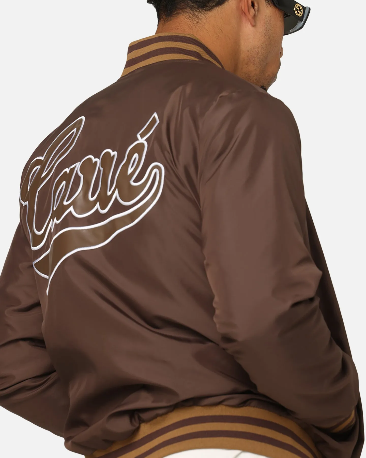 Carre Team Puffer Varsity Jacket Brown