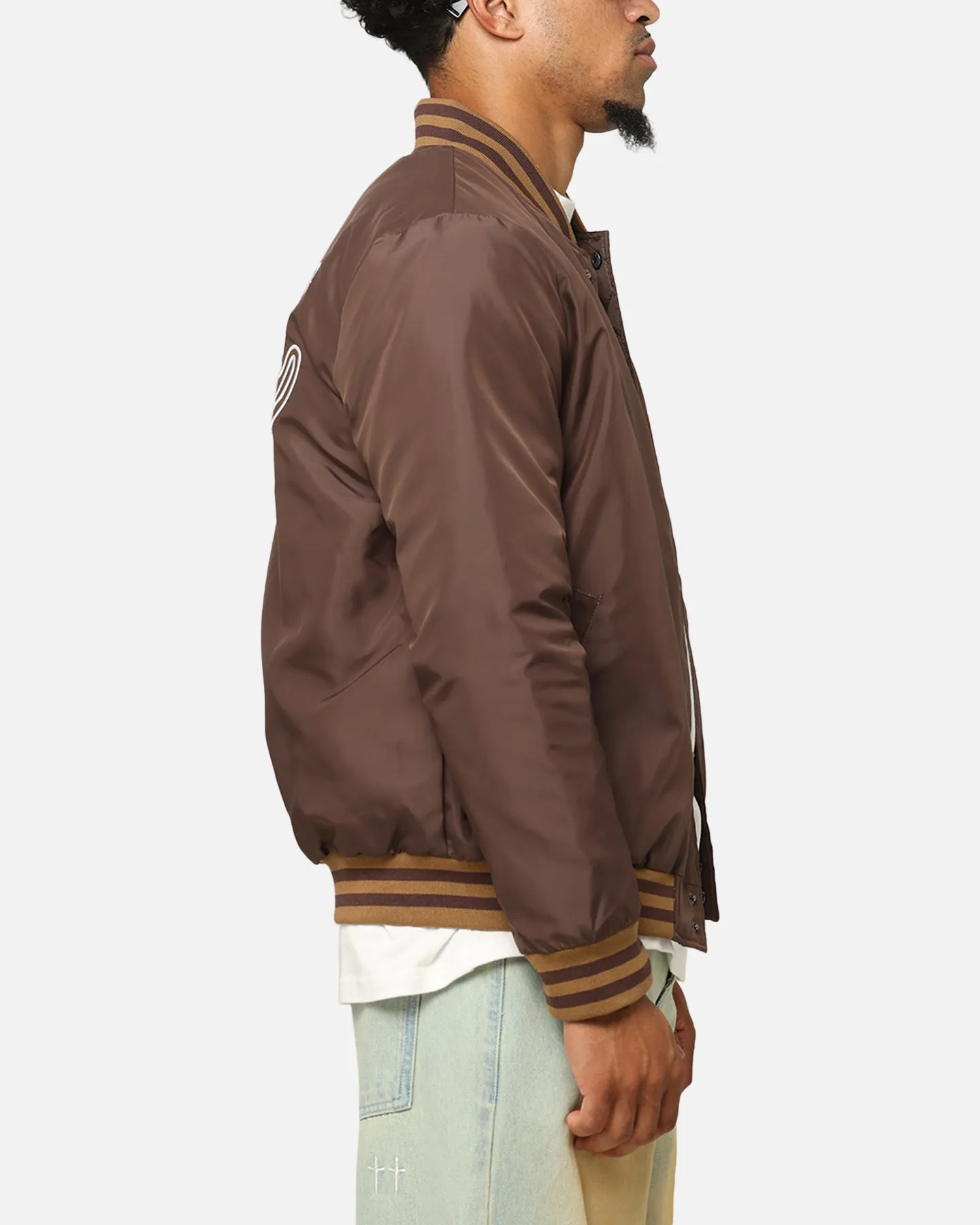 Carre Team Puffer Varsity Jacket Brown
