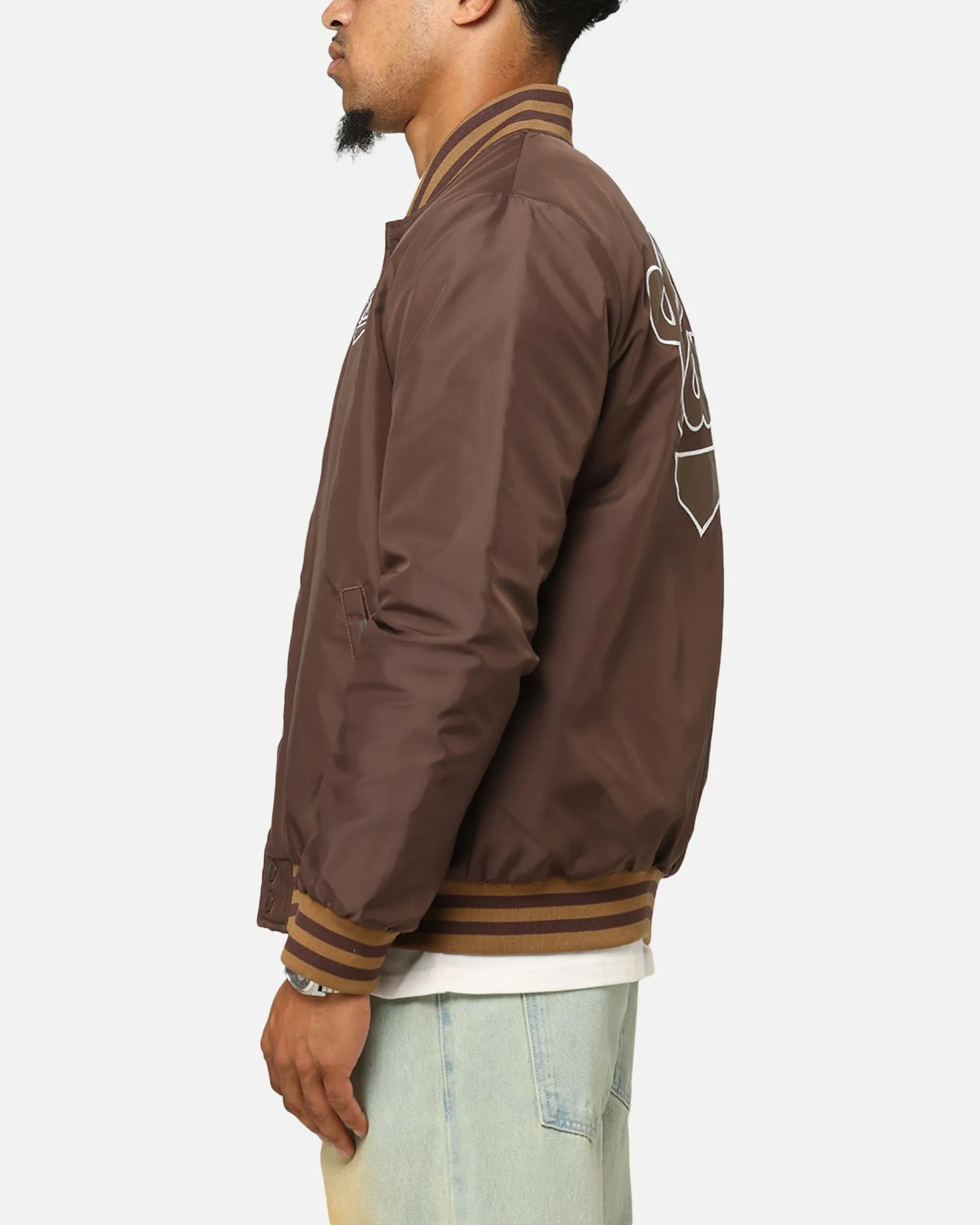 Carre Team Puffer Varsity Jacket Brown