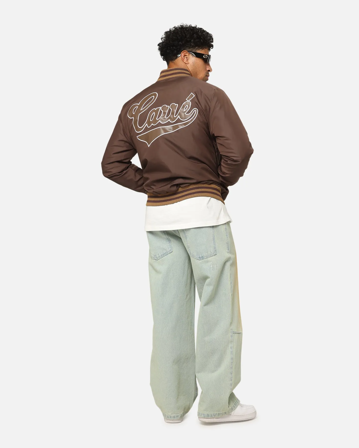 Carre Team Puffer Varsity Jacket Brown