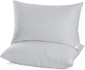 EIUE Bed Pillows for Sleeping 2 Pack Queen SizePillows for Side and Back Sleepers,Super Soft Down Alternative Microfiber Filled Pillows,20 x 30 Inches,Grey