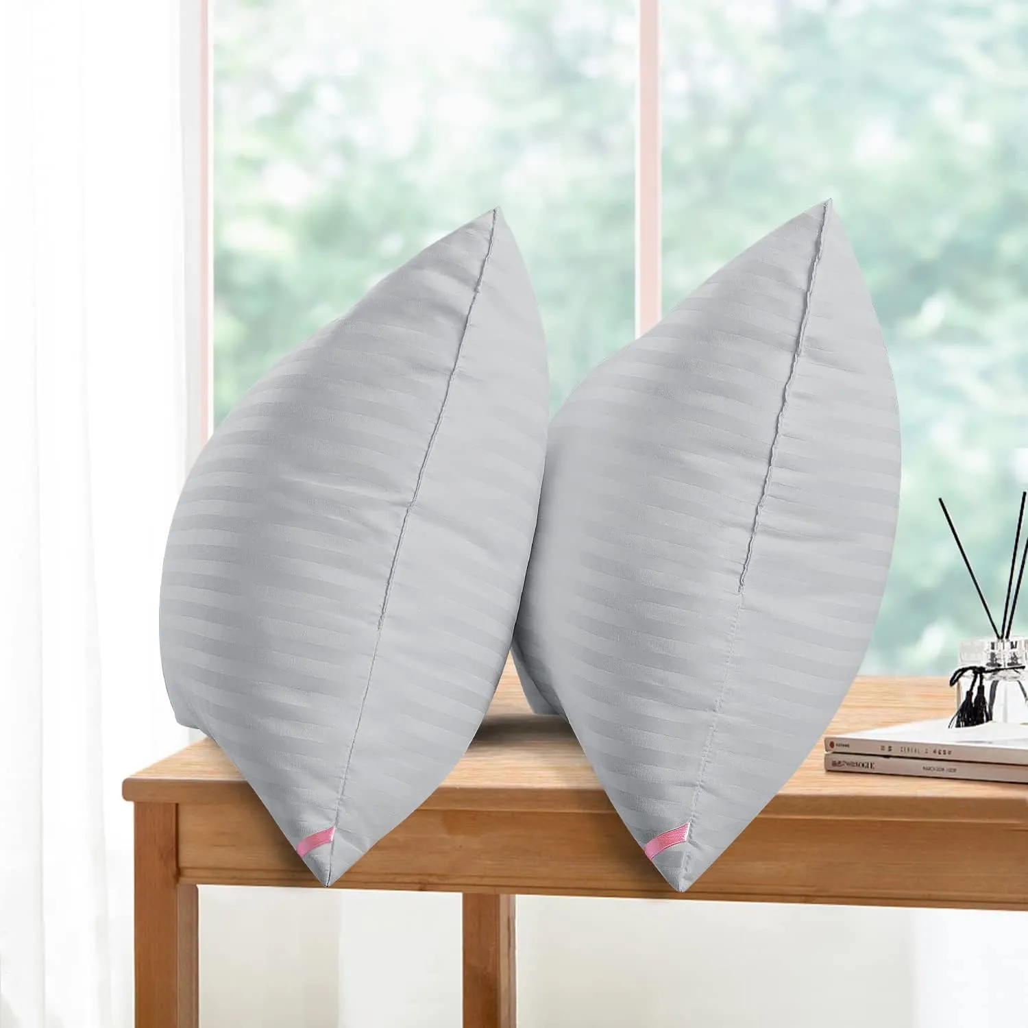 EIUE Bed Pillows for Sleeping 2 Pack Queen SizePillows for Side and Back Sleepers,Super Soft Down Alternative Microfiber Filled Pillows,20 x 30 Inches,Grey