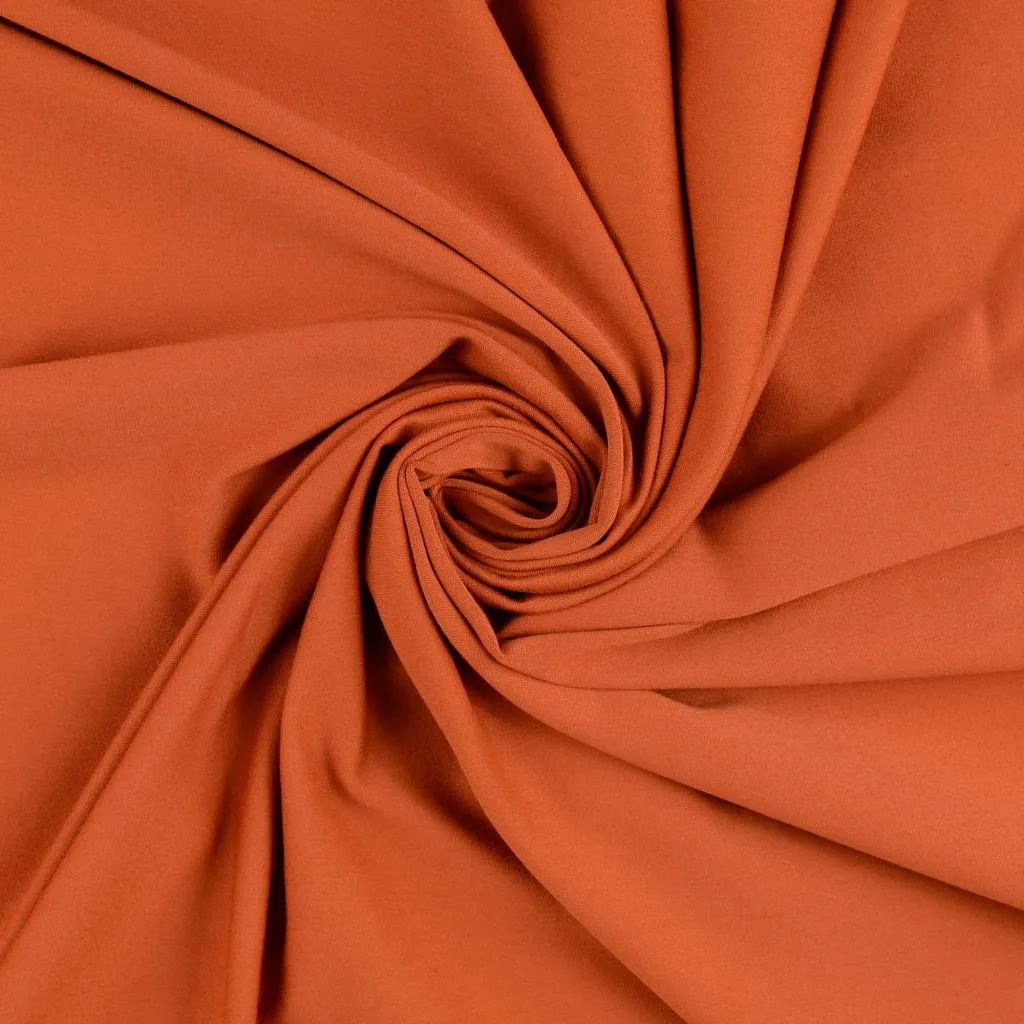 Essential Chic Rust Orange Plain Cotton Jersey Fabric