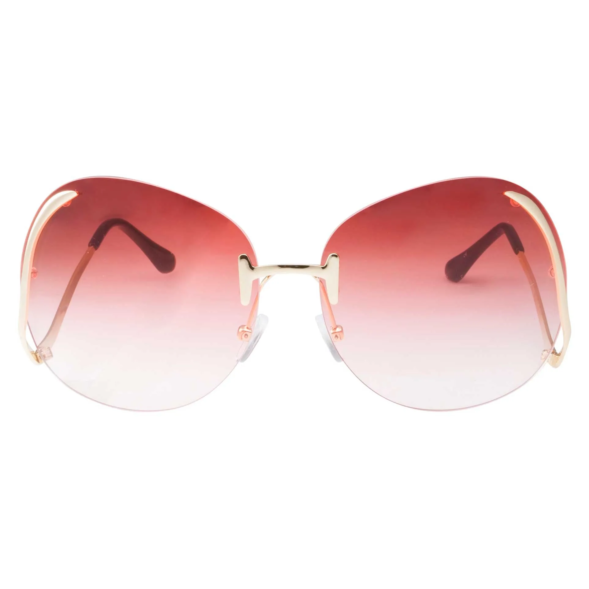 grinderPUNCH Women's Stylish Clear Lens Glasses Rimless Oversized