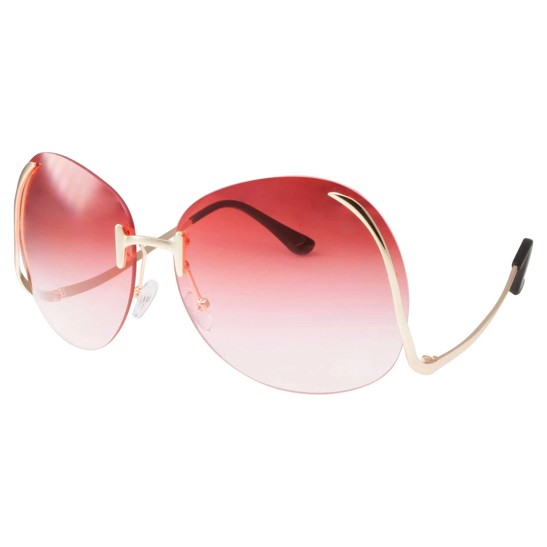grinderPUNCH Women's Stylish Clear Lens Glasses Rimless Oversized