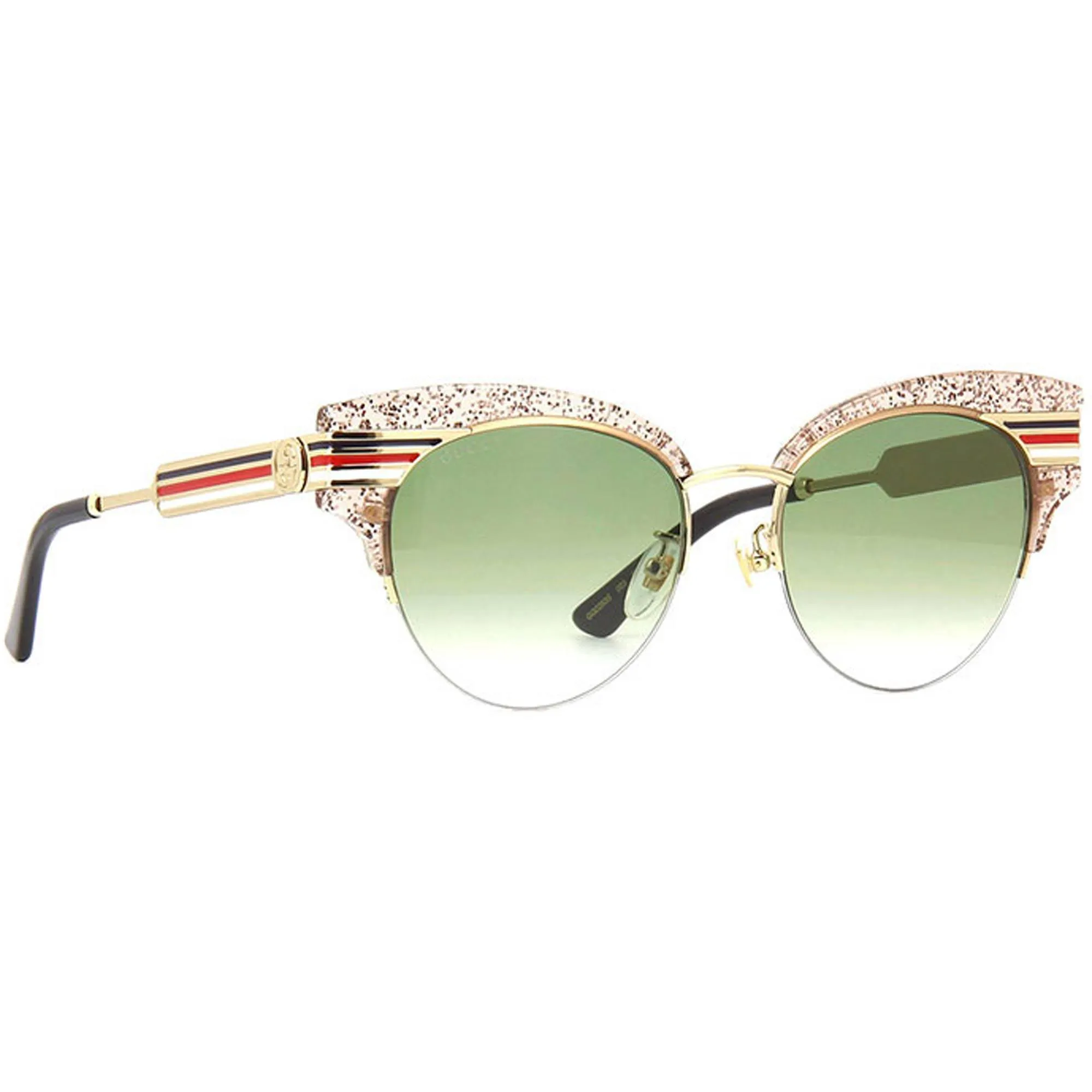 Gucci Women's Sunglasses - Shiny Glitter Nude and Gold Frame | GG0283S-30002381003