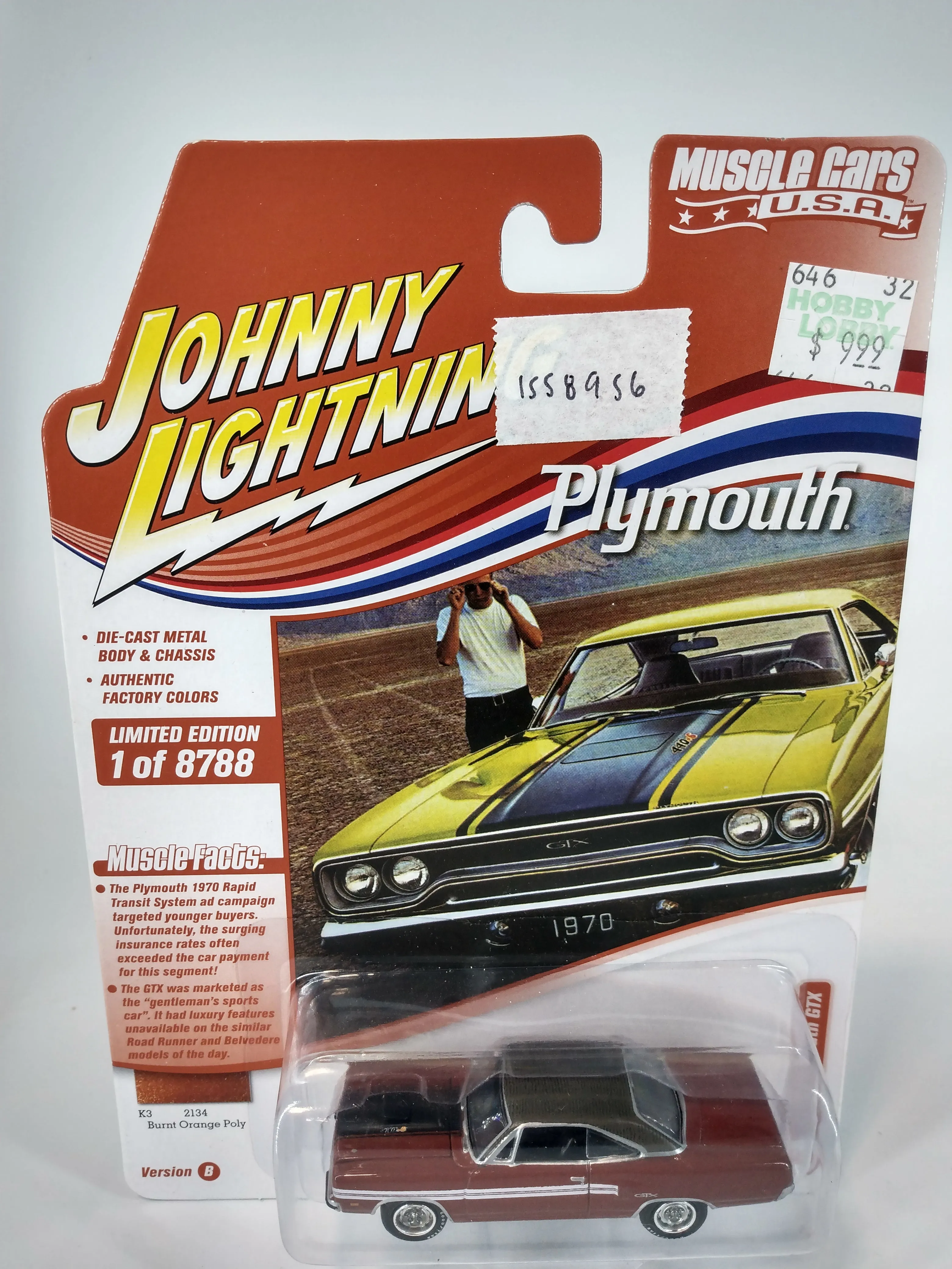 JOHNNY LIGHTNING MUSCLE CARS USA 1970 PLYMOUTH GTX