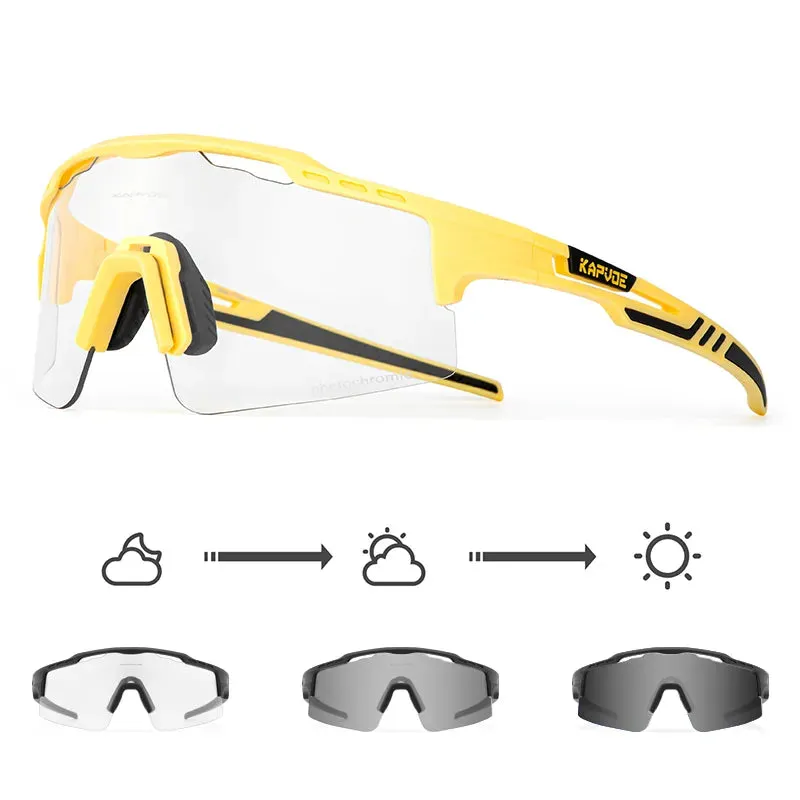 Kapvoe Photochromic Sunglasses Cycling Glasses for Men Women Sports Speed Road MTB Mountain Bike Bicycle Cycle Eyewear Goggle