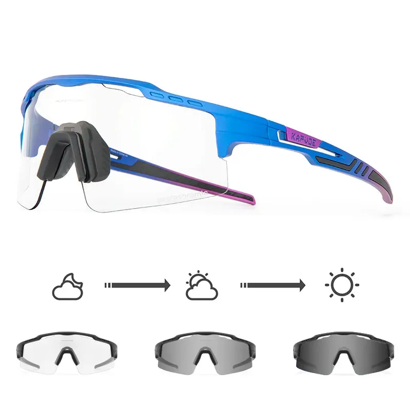 Kapvoe Photochromic Sunglasses Cycling Glasses for Men Women Sports Speed Road MTB Mountain Bike Bicycle Cycle Eyewear Goggle