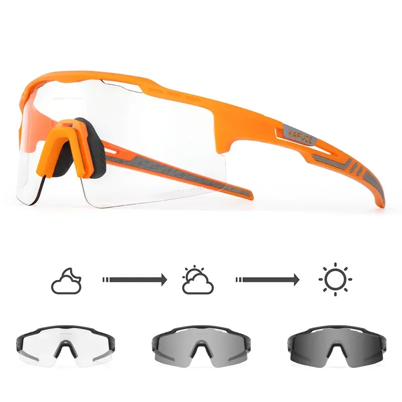 Kapvoe Photochromic Sunglasses Cycling Glasses for Men Women Sports Speed Road MTB Mountain Bike Bicycle Cycle Eyewear Goggle