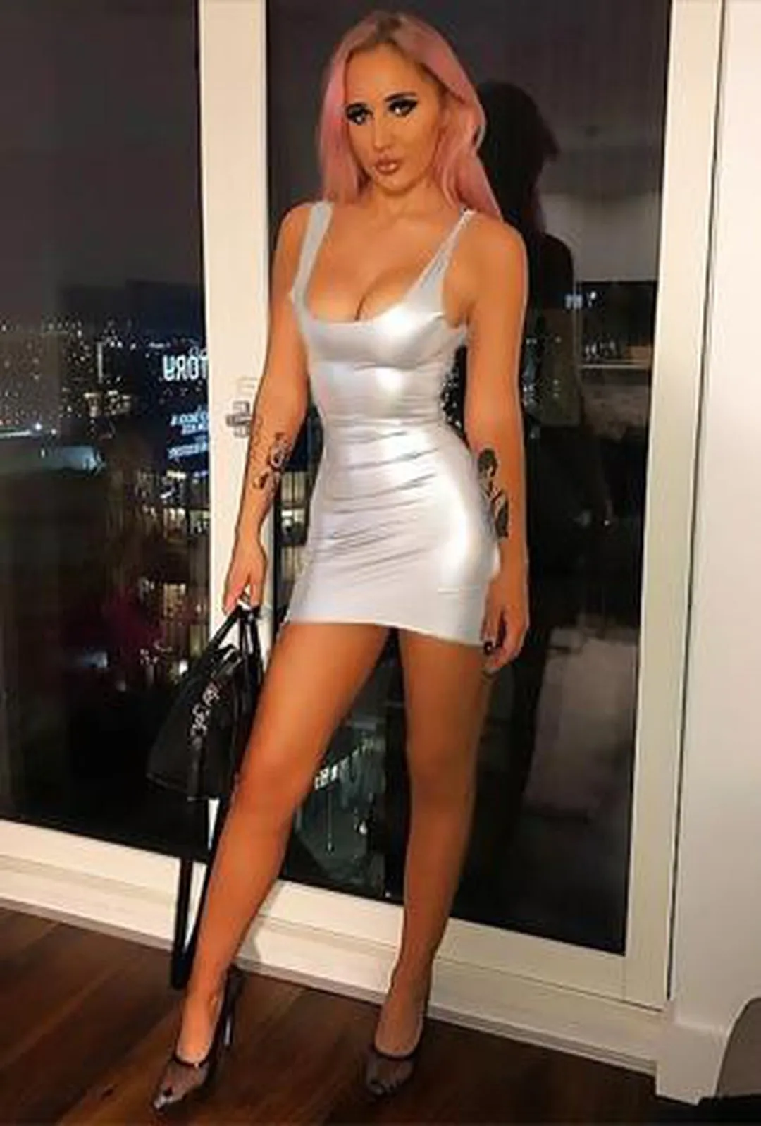 MARI - SLEEK SILVER DRESS
