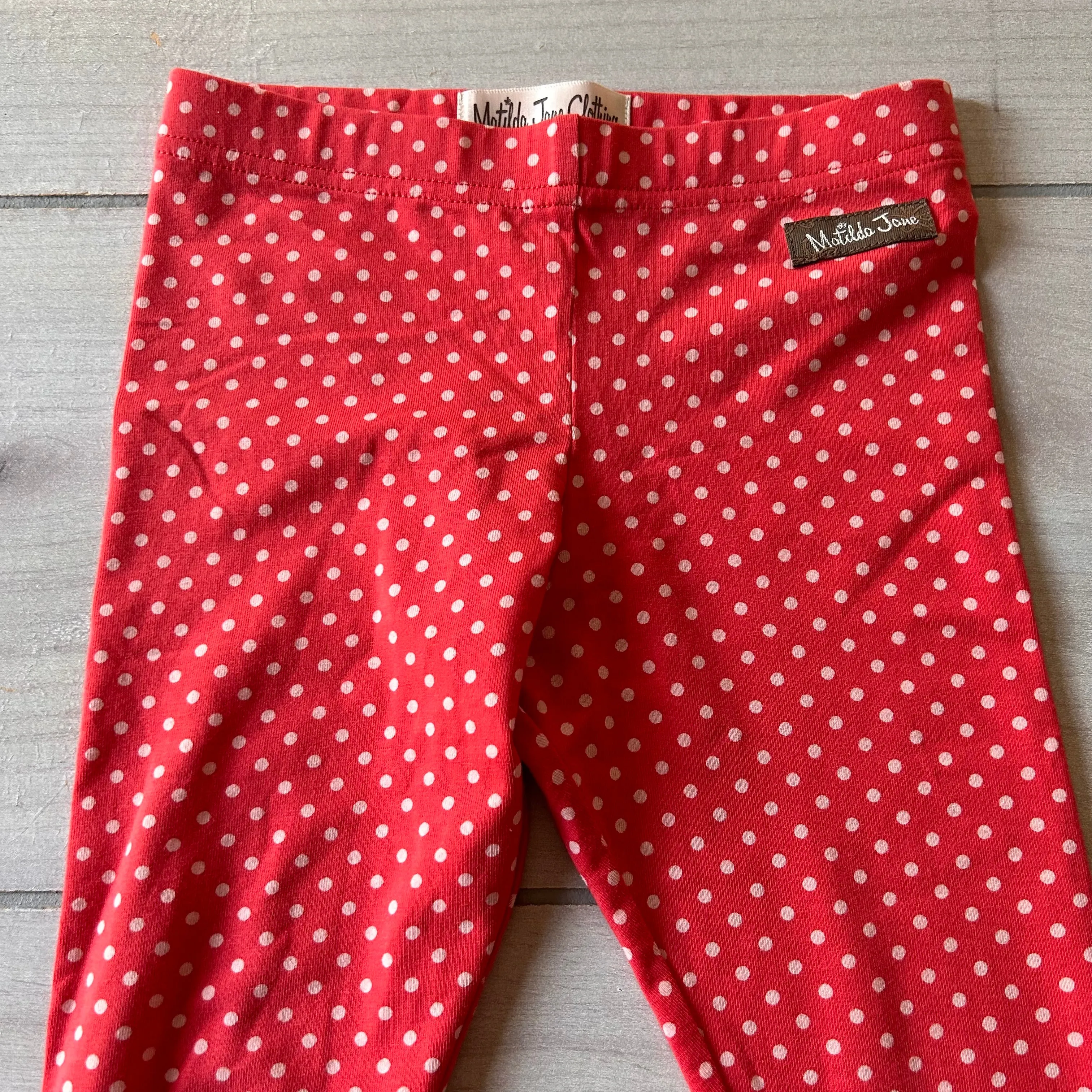 NWOT Matilda Jane Orange Dot Ruffle Leggings