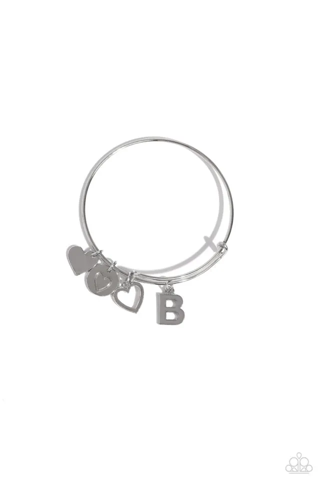 Paparazzi Bracelet ~ Making It INITIAL - Silver - B