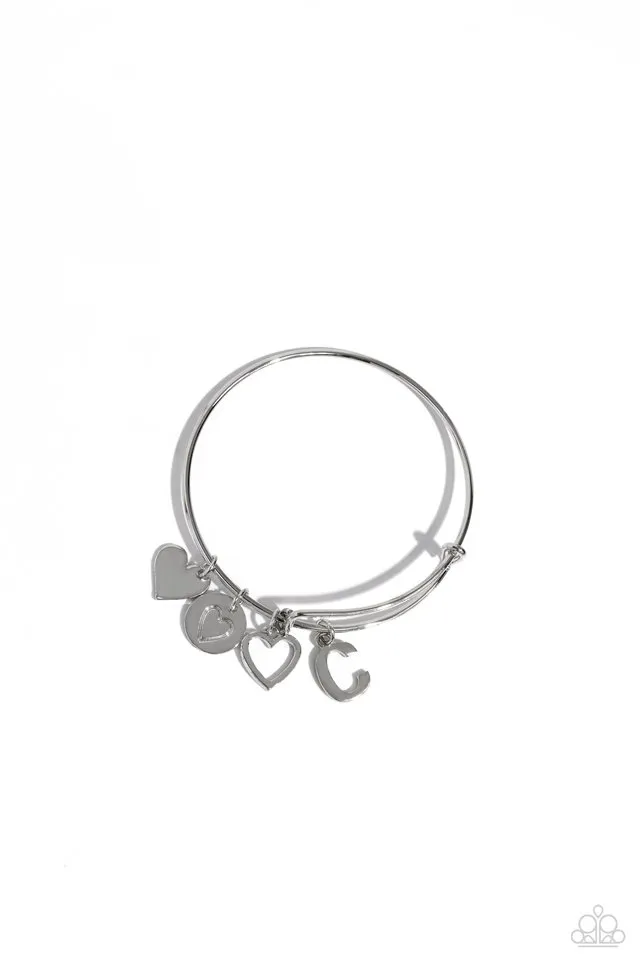Paparazzi Bracelet ~ Making It INITIAL - Silver - C