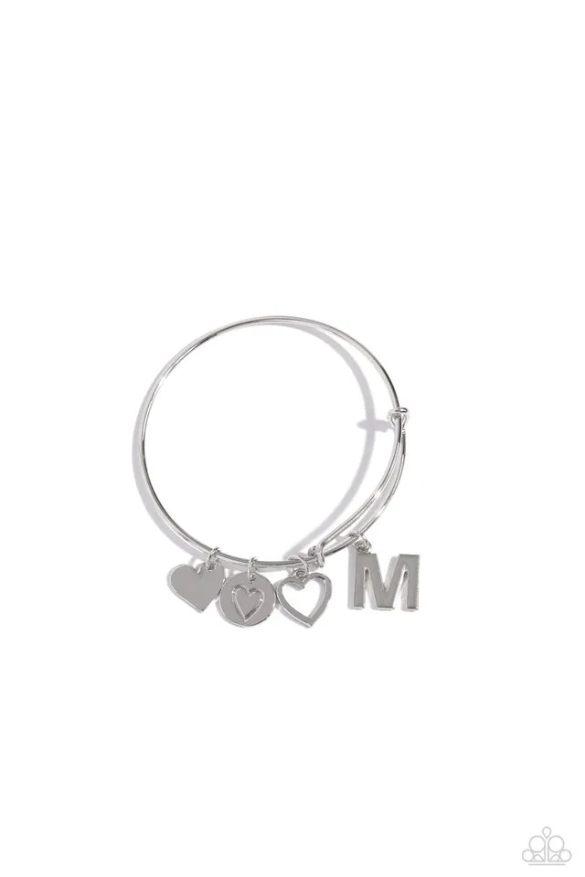 Paparazzi Bracelet ~ Making It INITIAL - Silver - M