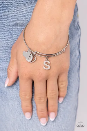 Paparazzi Bracelet ~ Making It INITIAL - Silver - S