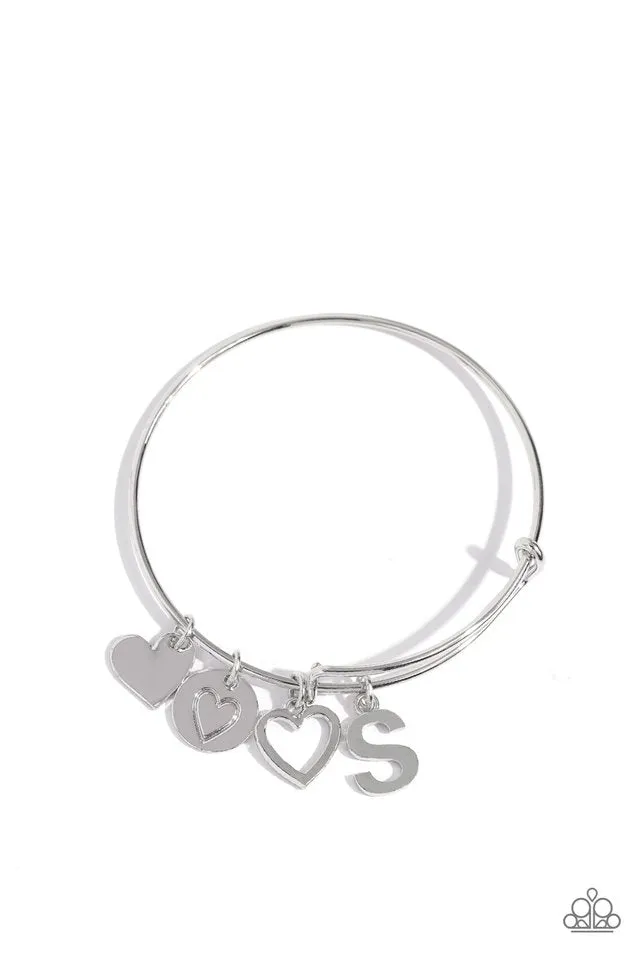 Paparazzi Bracelet ~ Making It INITIAL - Silver - S