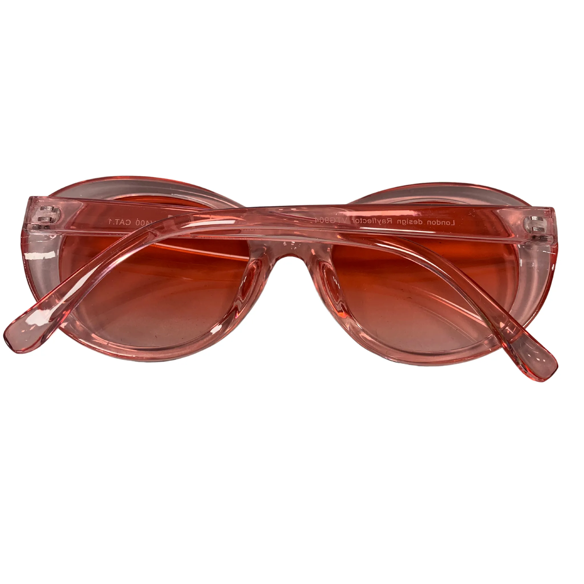 PINK ROUND OVAL VINTAGE STYLE 60s 70s SUNGLASSES