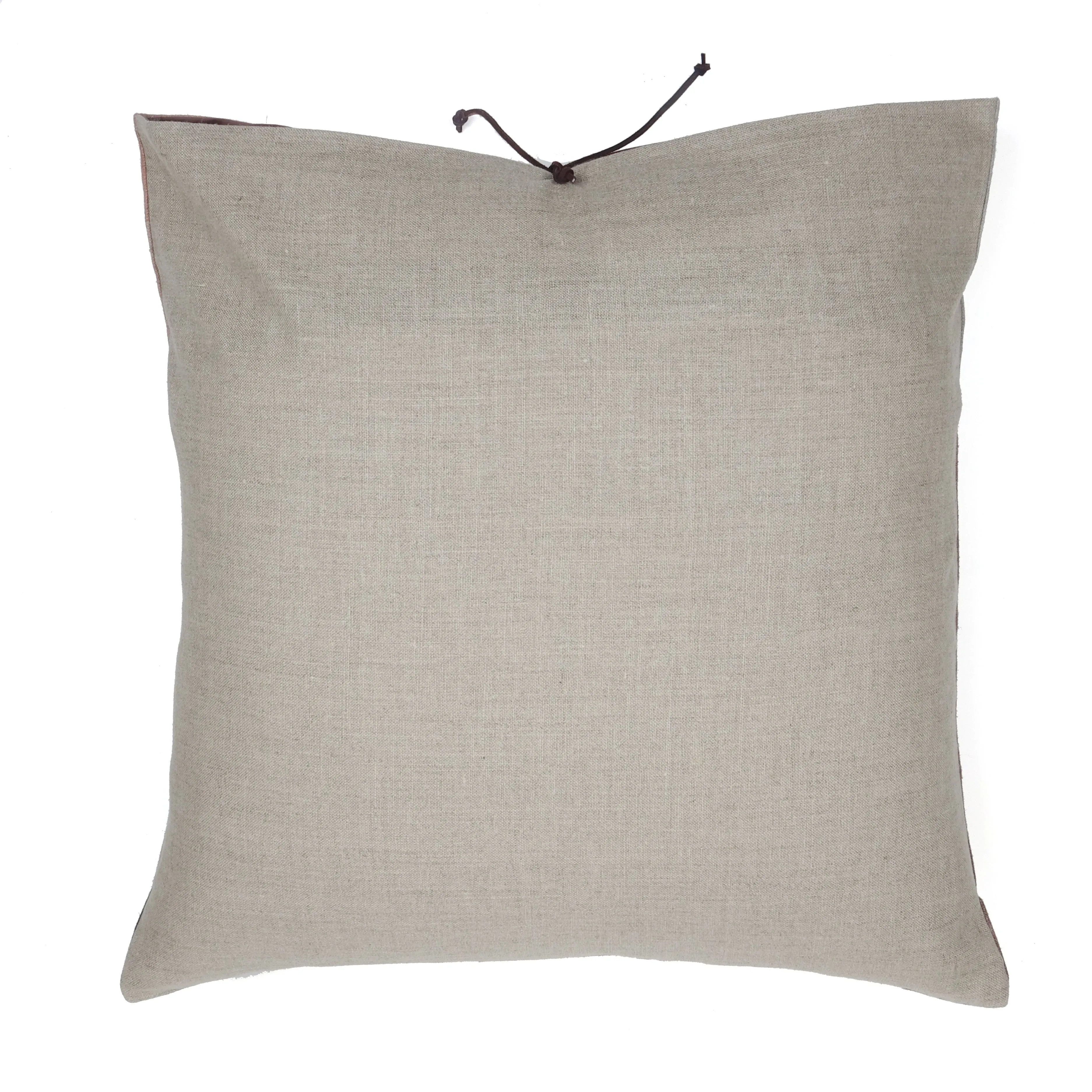 Printed Linen Pillow Ribbon Clay 20x20