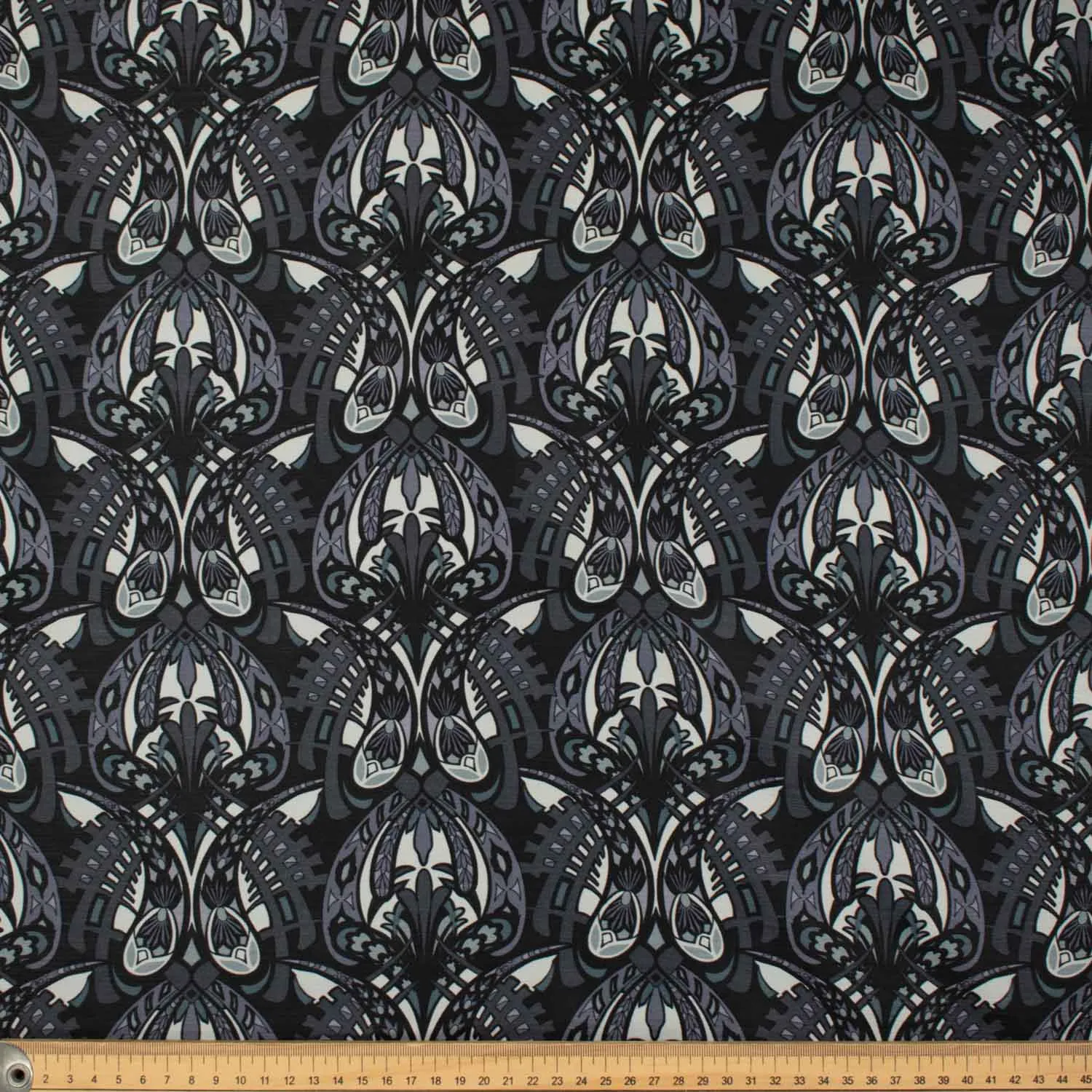 Printed Satin Lining Design-20 Grey Black Abstract Butterflies
