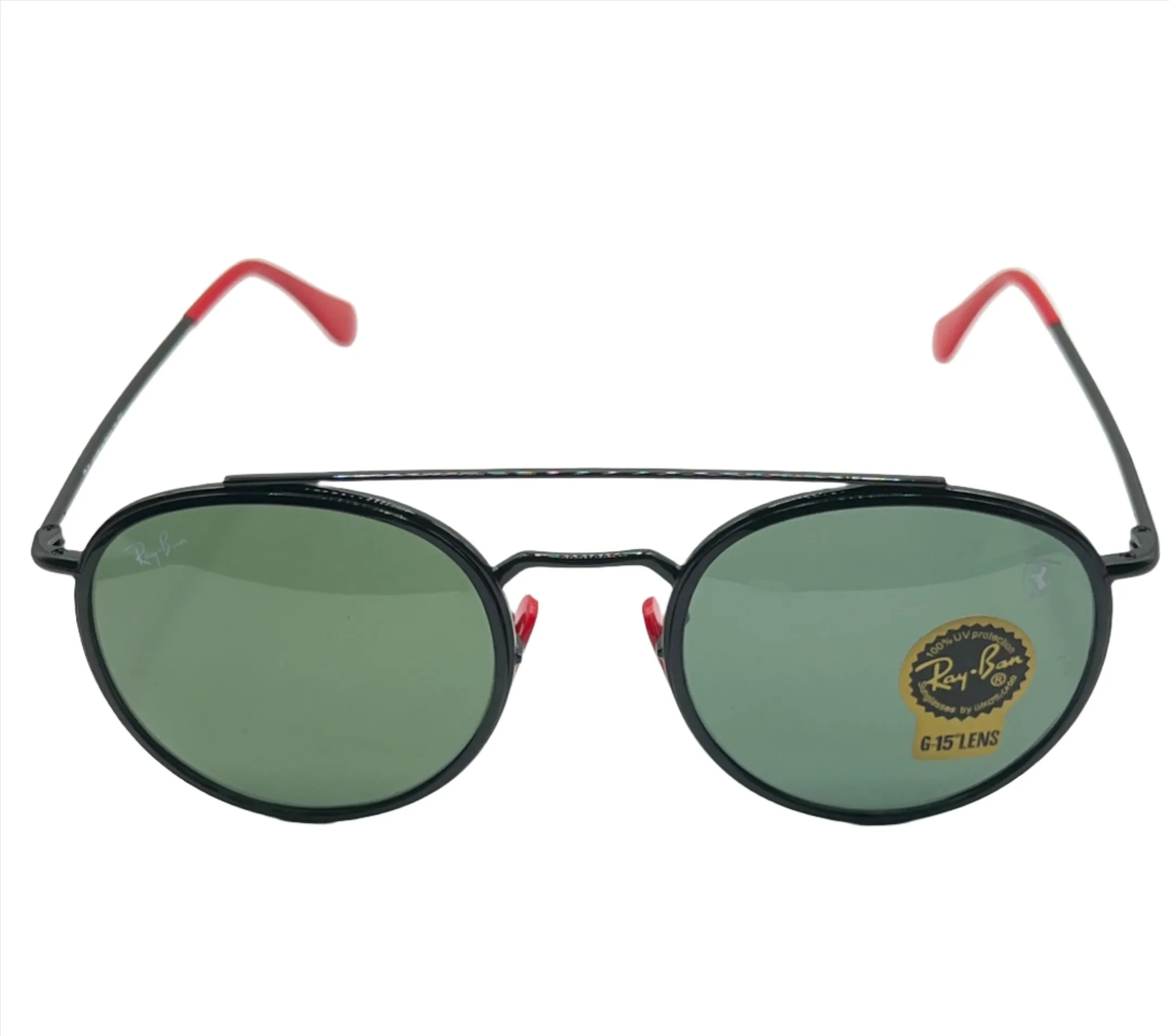 Ray-Ban Ferrari RB3647-M F028/31 Sunglasses - Black Frame, Green Lens