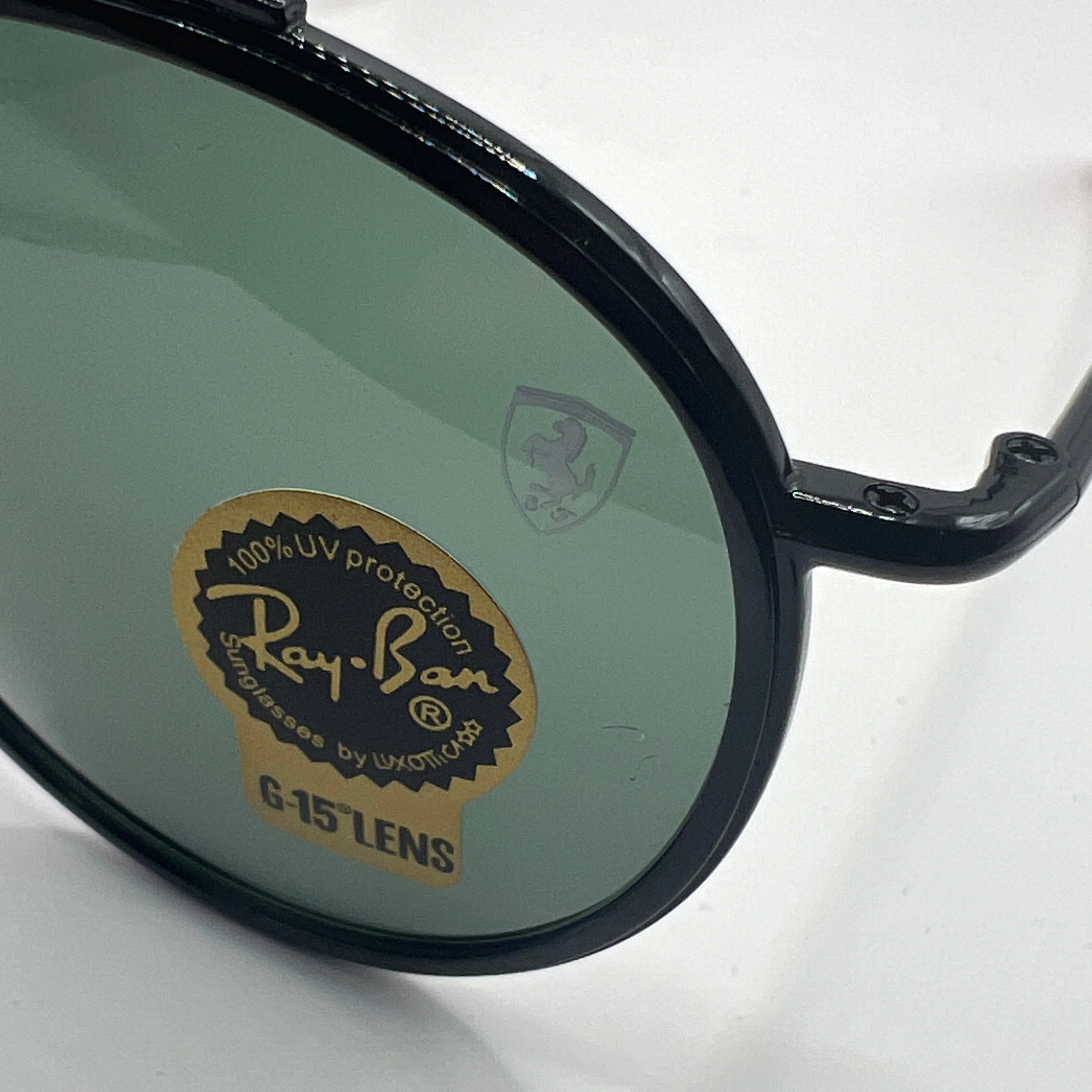 Ray-Ban Ferrari RB3647-M F028/31 Sunglasses - Black Frame, Green Lens
