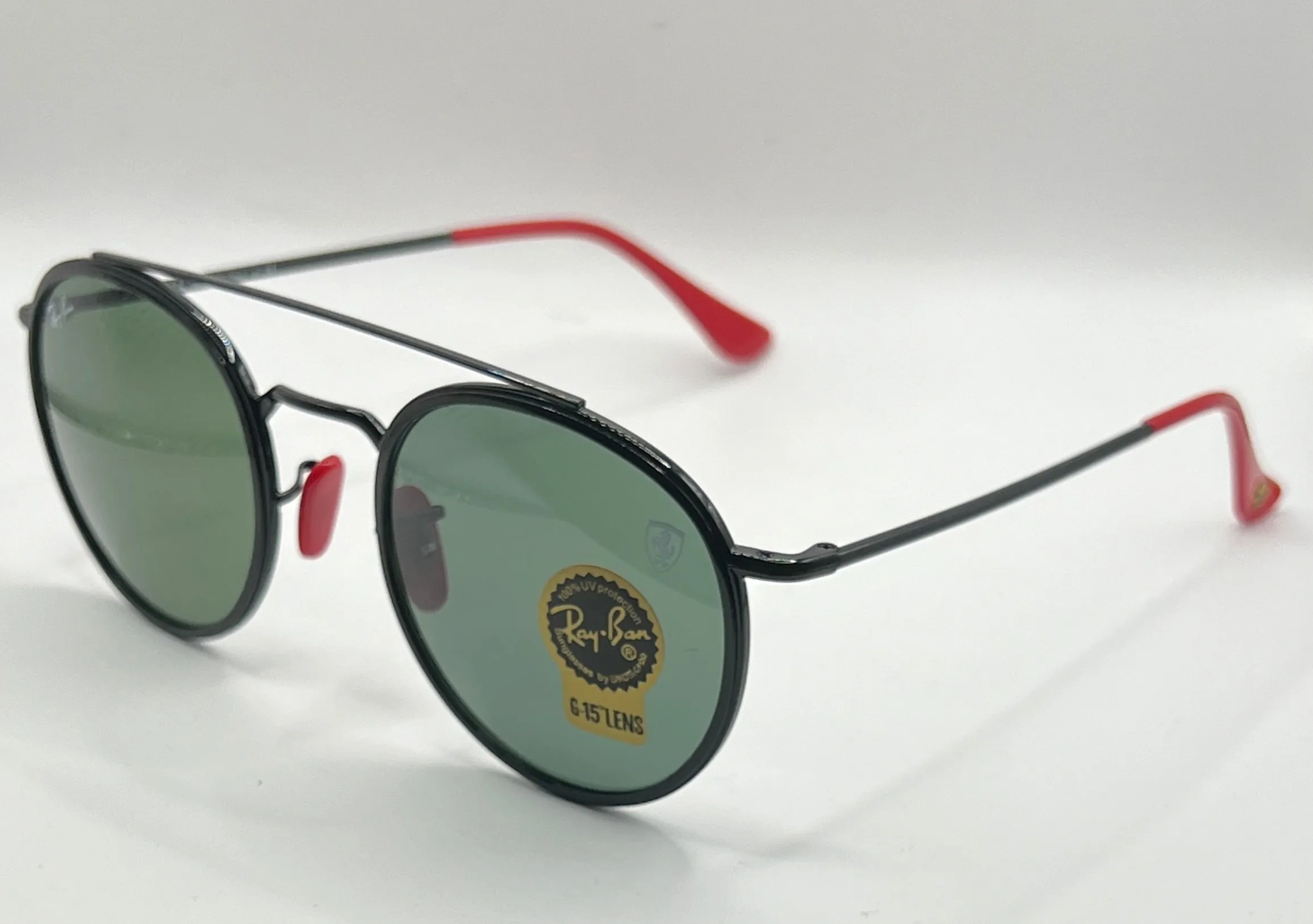 Ray-Ban Ferrari RB3647-M F028/31 Sunglasses - Black Frame, Green Lens