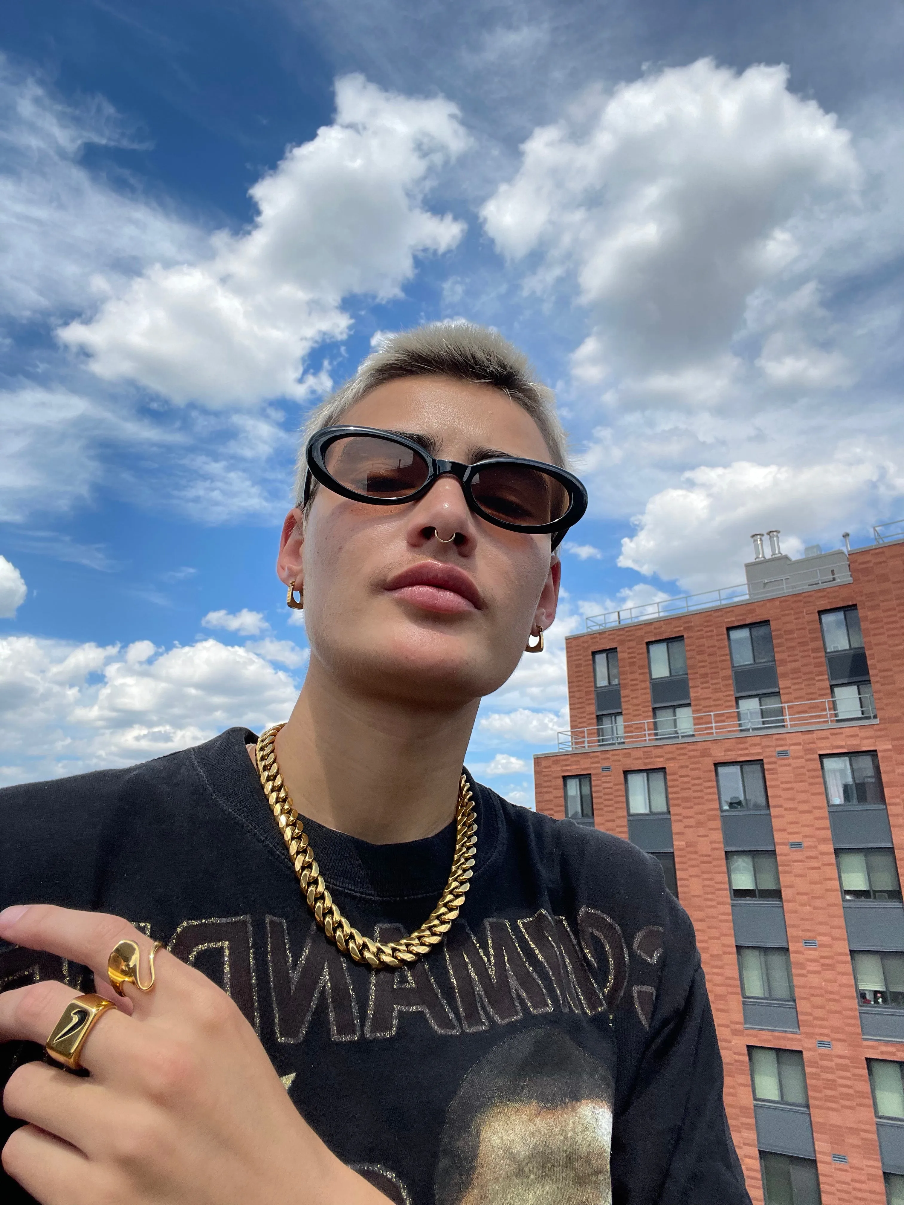 Retro Black-Brown Round Sunglasses