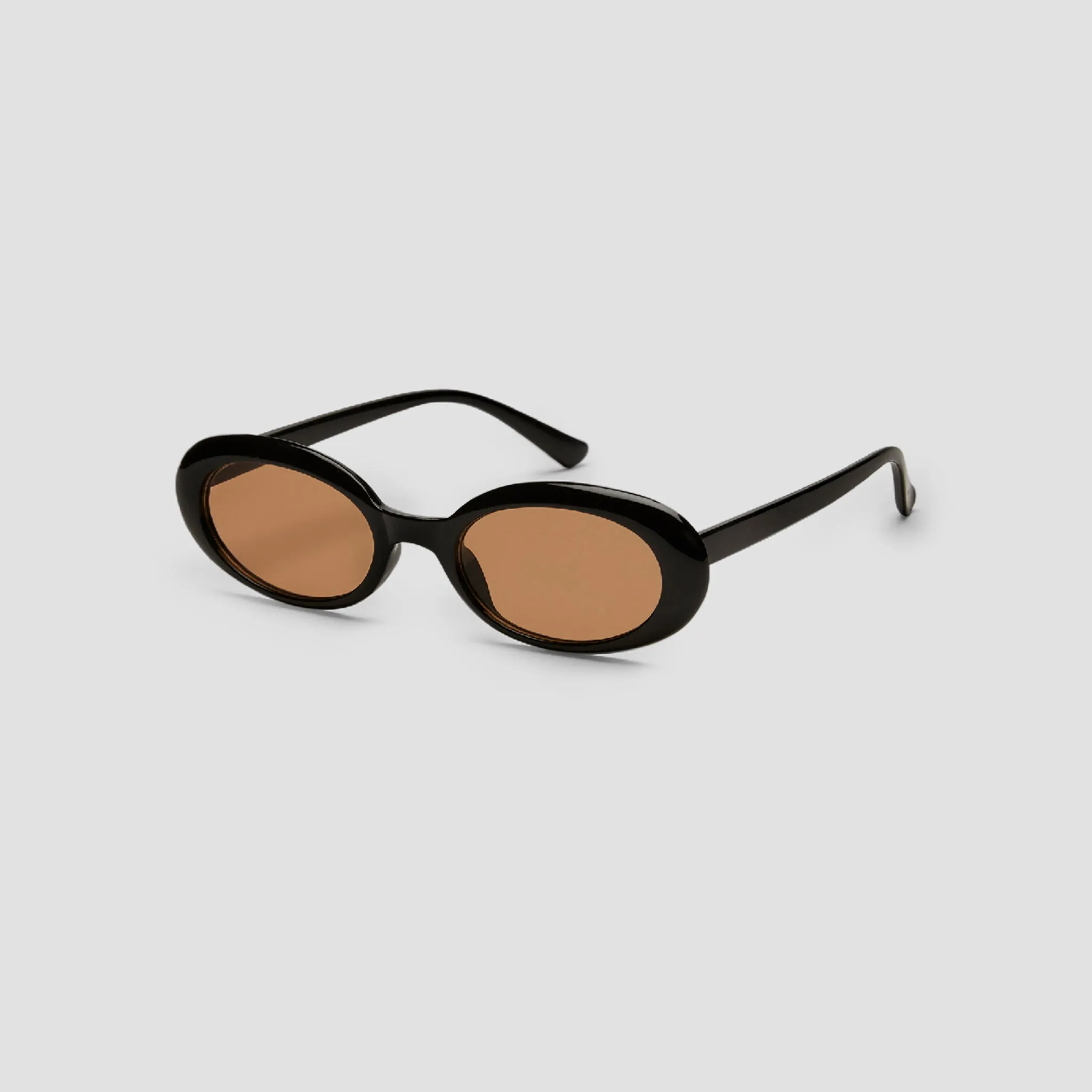 Retro Black-Brown Round Sunglasses