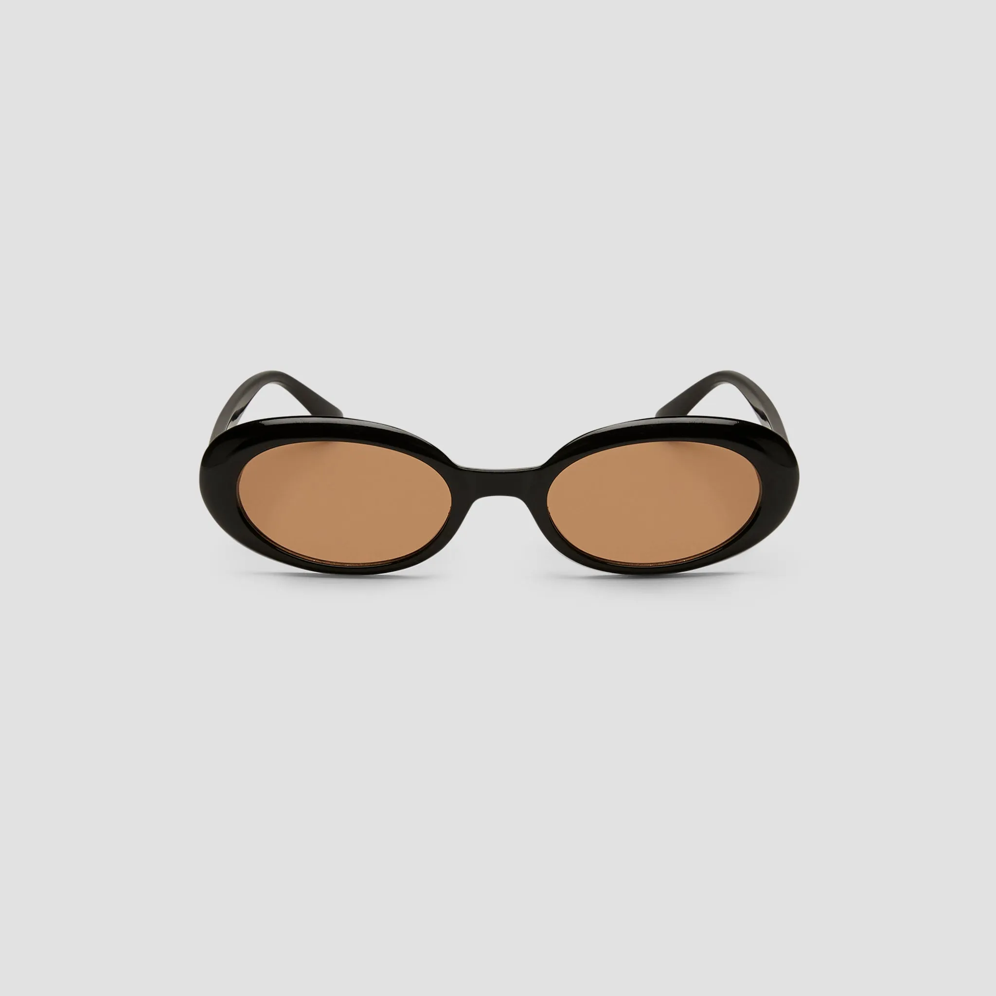 Retro Black-Brown Round Sunglasses
