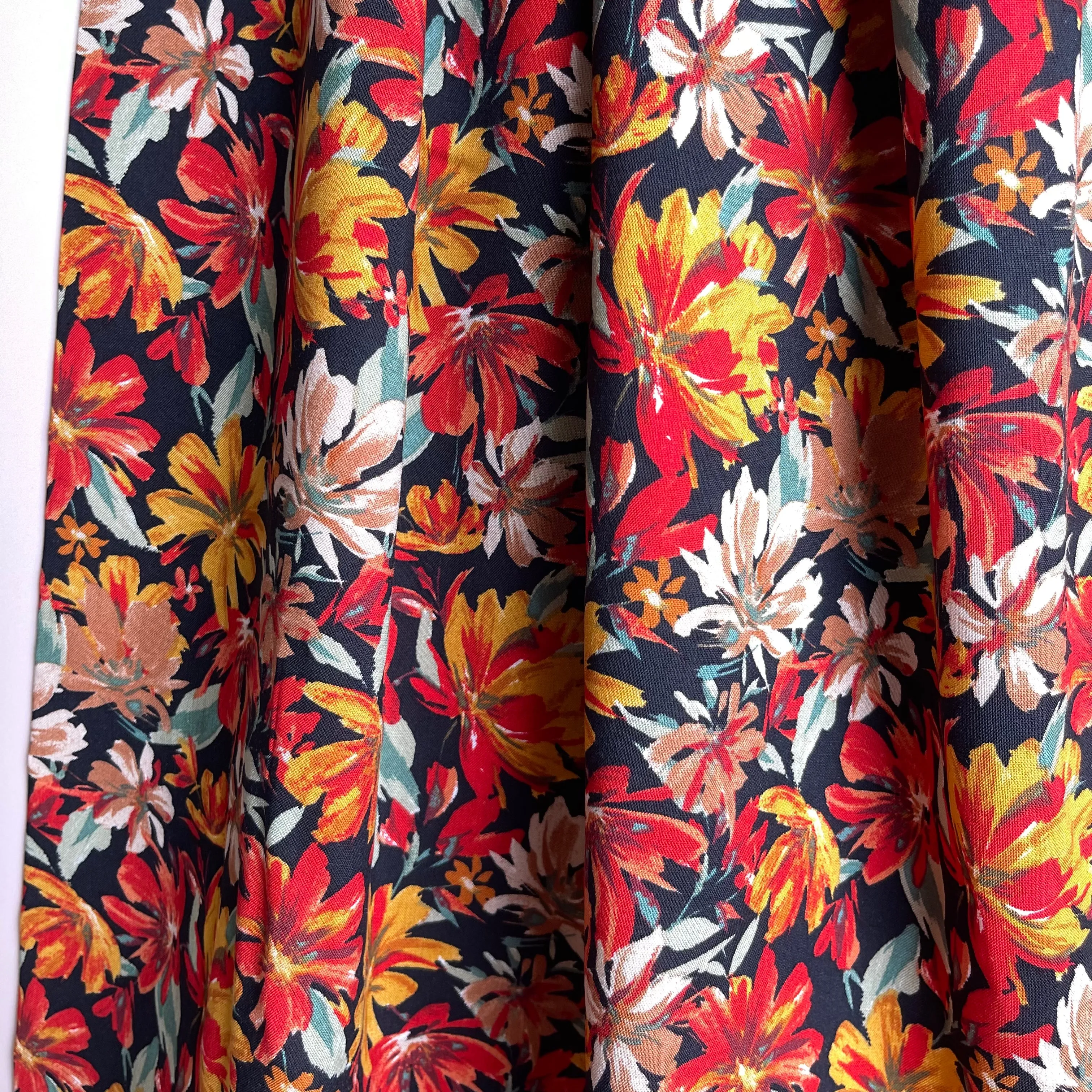 Sunset Flowers Rayon Viscose Fabric