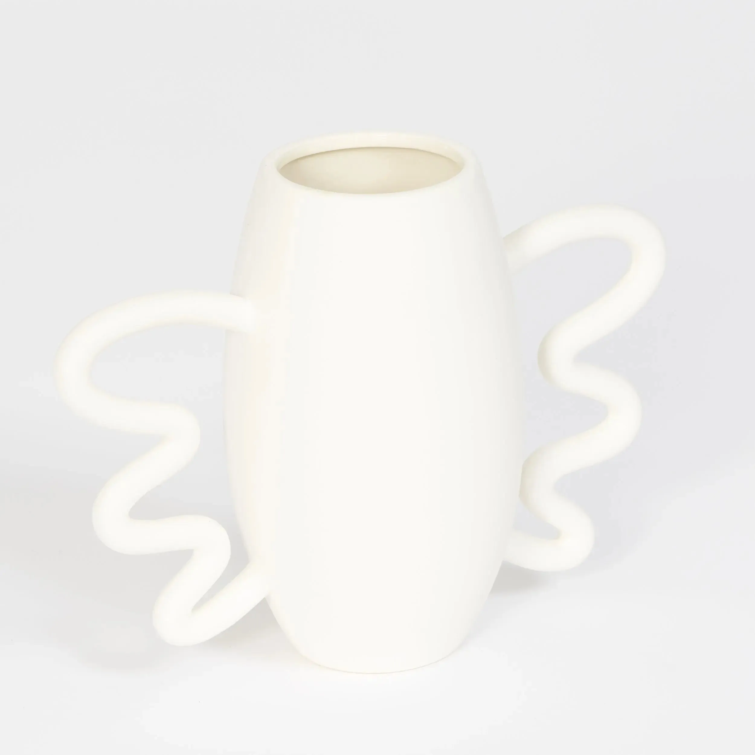 Winged Matte Ceramic Vase White