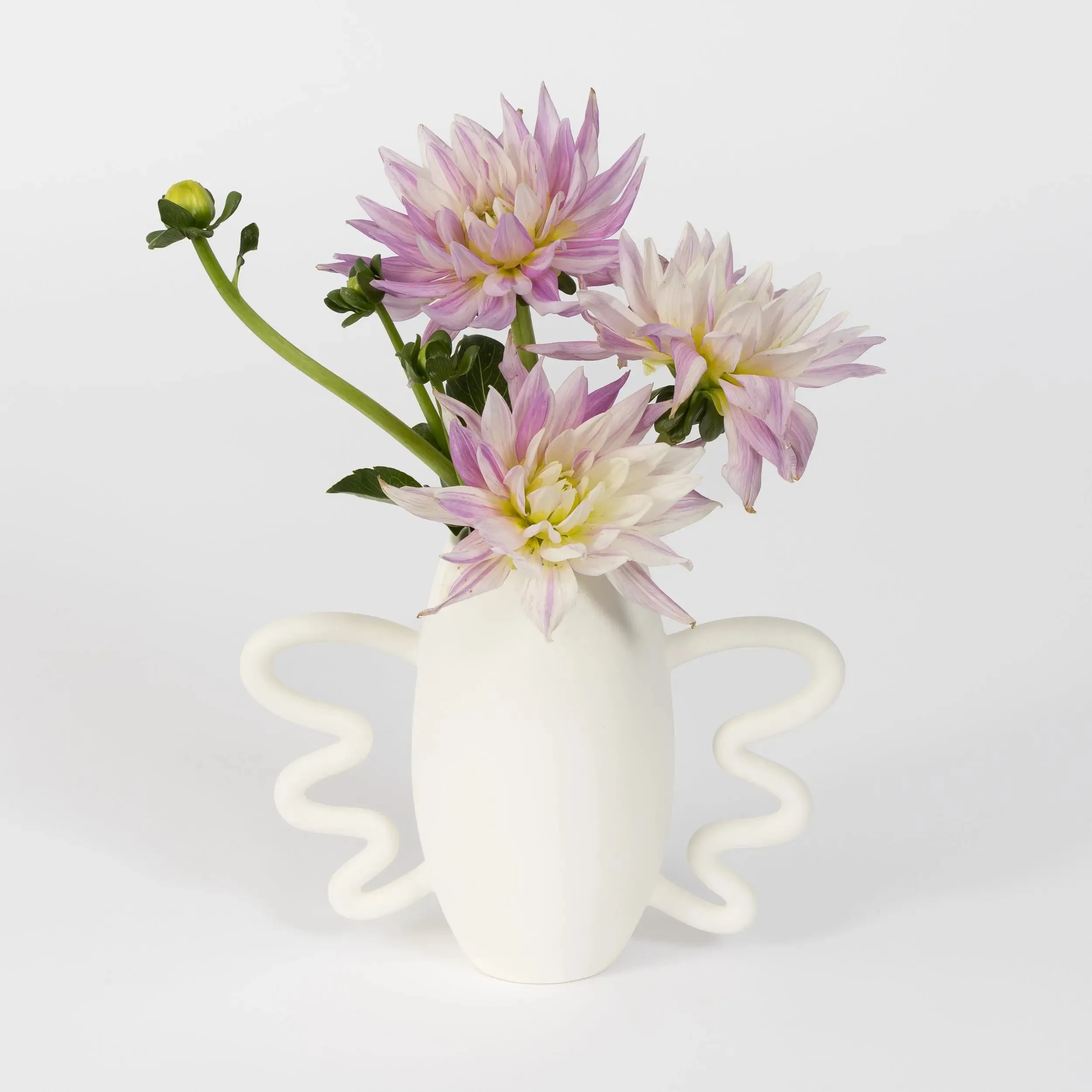 Winged Matte Ceramic Vase White