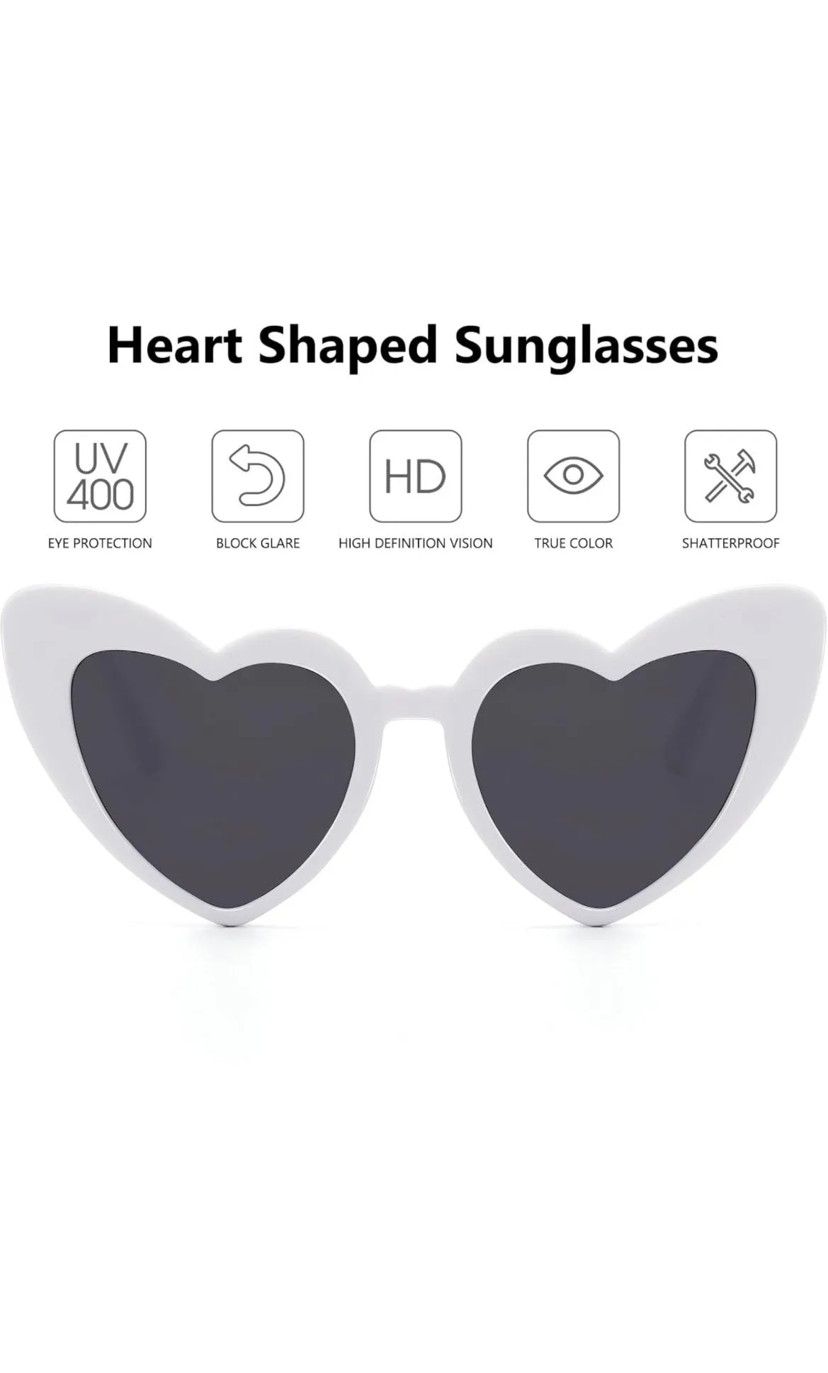 Women Heart Shaped Sunglasses - Various Colors