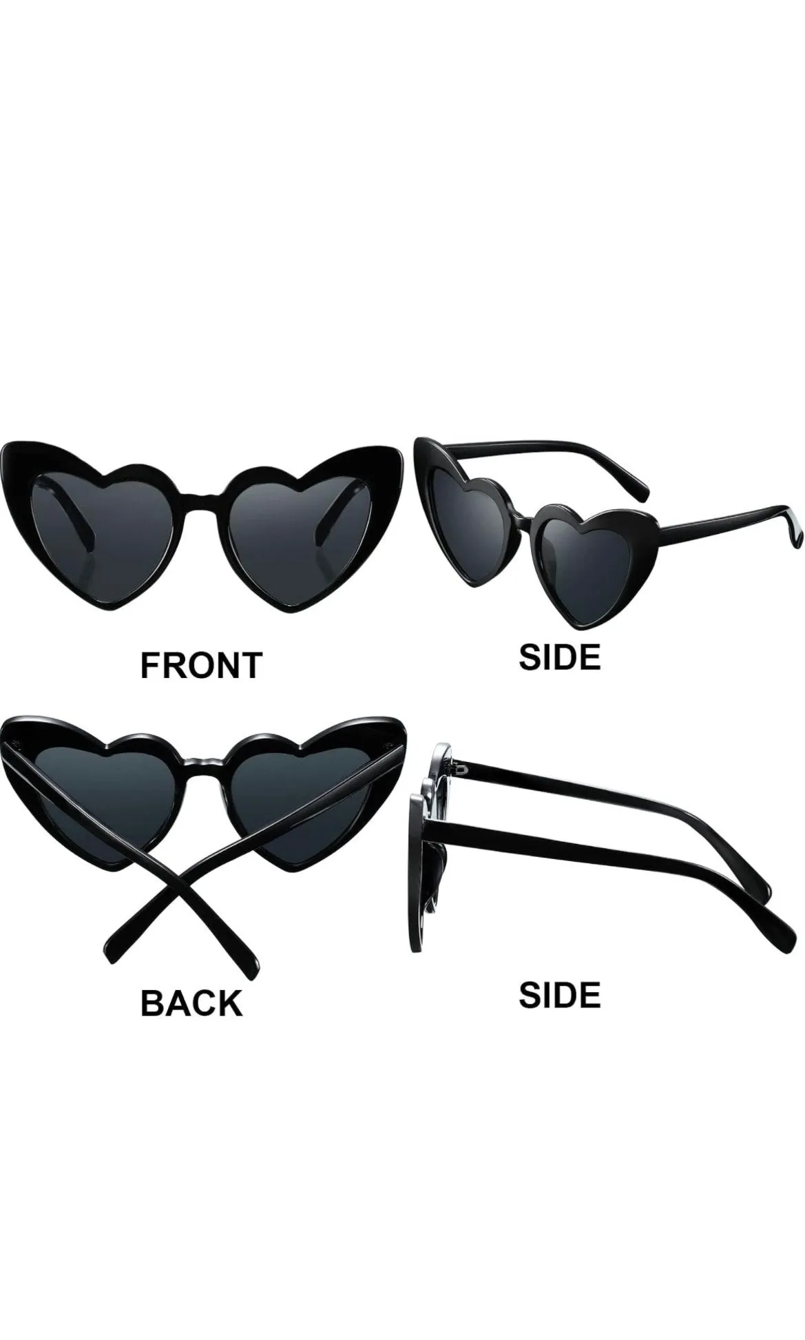 Women Heart Shaped Sunglasses - Various Colors
