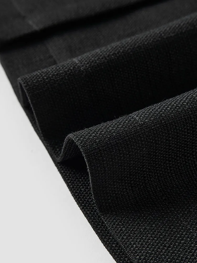 Women's Textured Linen-Like Woven Dress